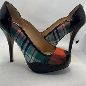 Vivienne Westwood Anglomania plaid tartan wingtip pumps Flutter heels sexy retro